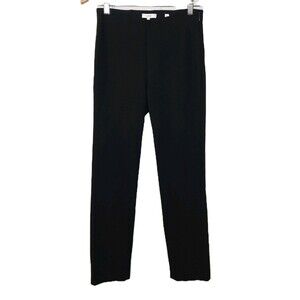 Vince Ponte Pants Black Women Size S Front Seam Zipper Elastic Waist Back Slit